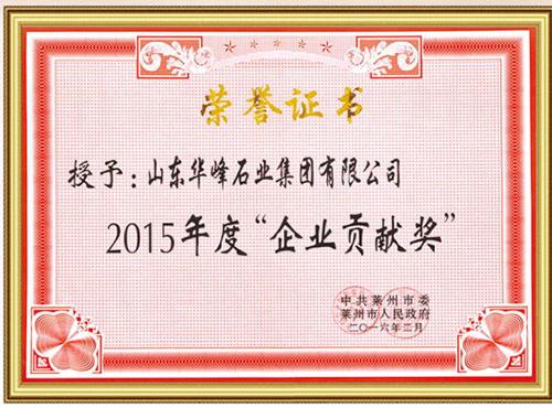 2015年度企业贡献奖